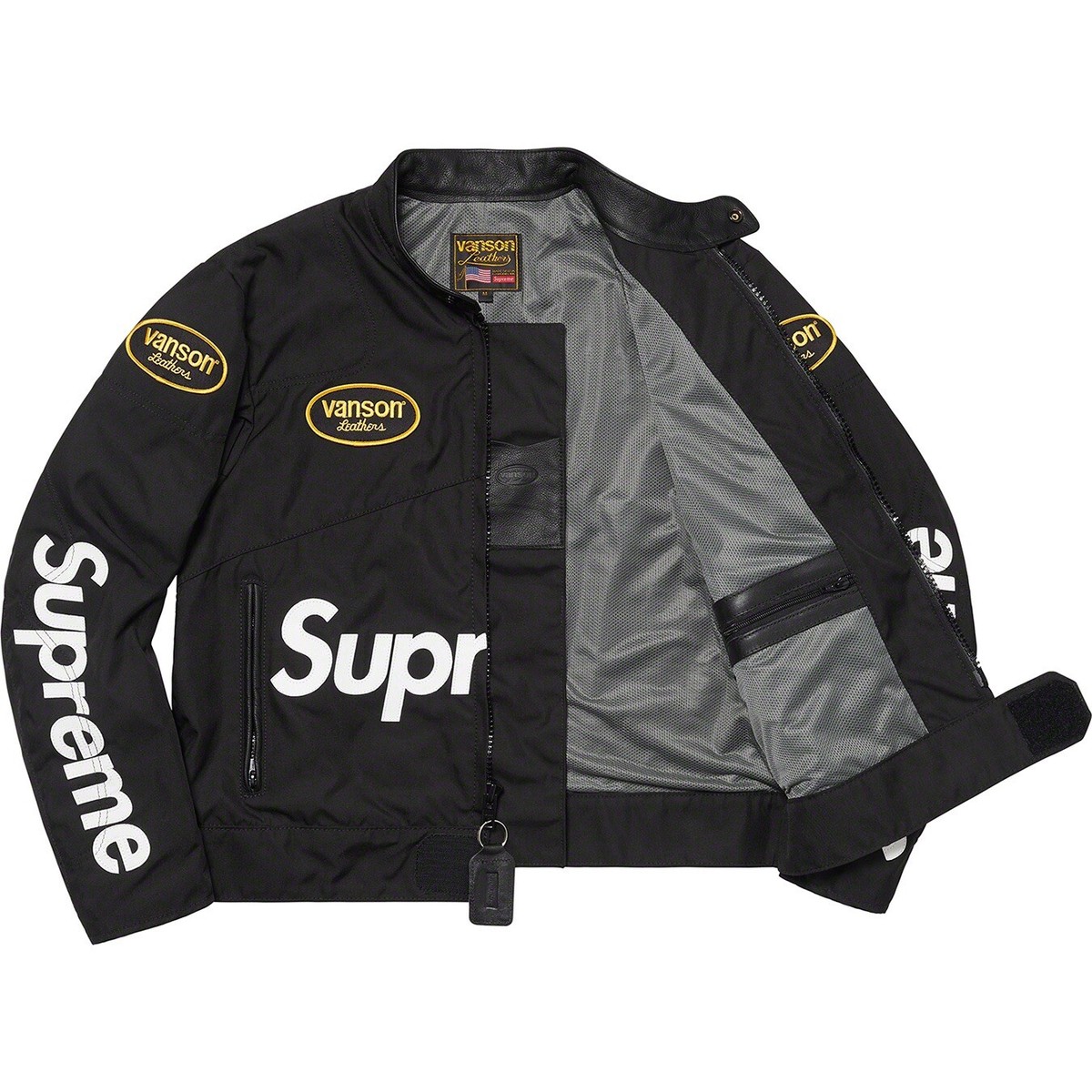Supreme Vanson Leathers Cordura Jacket Black Medium SS21 Supreme Vanson Leathers Cordura Jacket Black Medium SS21