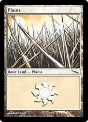 MTG 1x Plains (290) Mirrodin Spike design LAND Card Magic The
