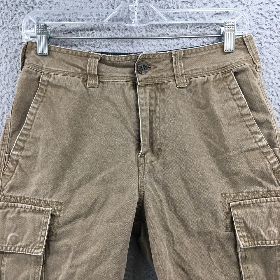 Pantalones Cortos Free World Cargo Para Hombre 28 (Actual 28X9.5) Beige Tiro Medio Informal Bolsillo Cremallera Foto 2 de 4