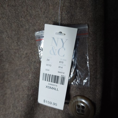 New York & Company Coat Hooded Woman’s Size XS Gray Long Belted Lined New W/Tags - Picture 2 of 18