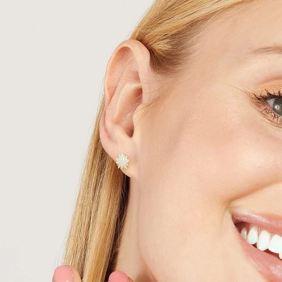 Orecchini Sole con Pave' di Zirconi Stroili Oro Giallo 9 Kt 375% cod. 11415928 - Immagine 4 di 4