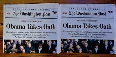 The Washington Post Newspaper- 1/ 2009- Inaug Issue- Obama Takes Oath Lot of 2