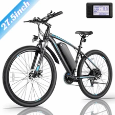 27.5" Electric Mountain Bicycle Adults 500W 48V 10.4Ah E-Bike for Commuters BLUE