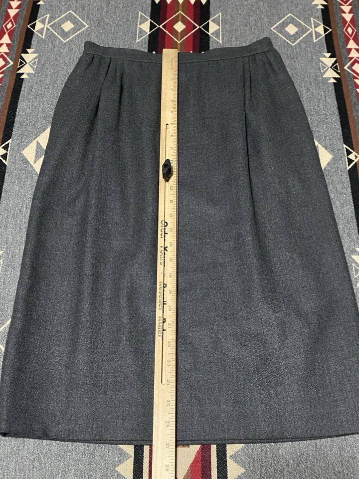 Falda Lápiz Lana Noche Valentino 12 Gris Forrada Italia Vintage M11 Foto 4 de 4