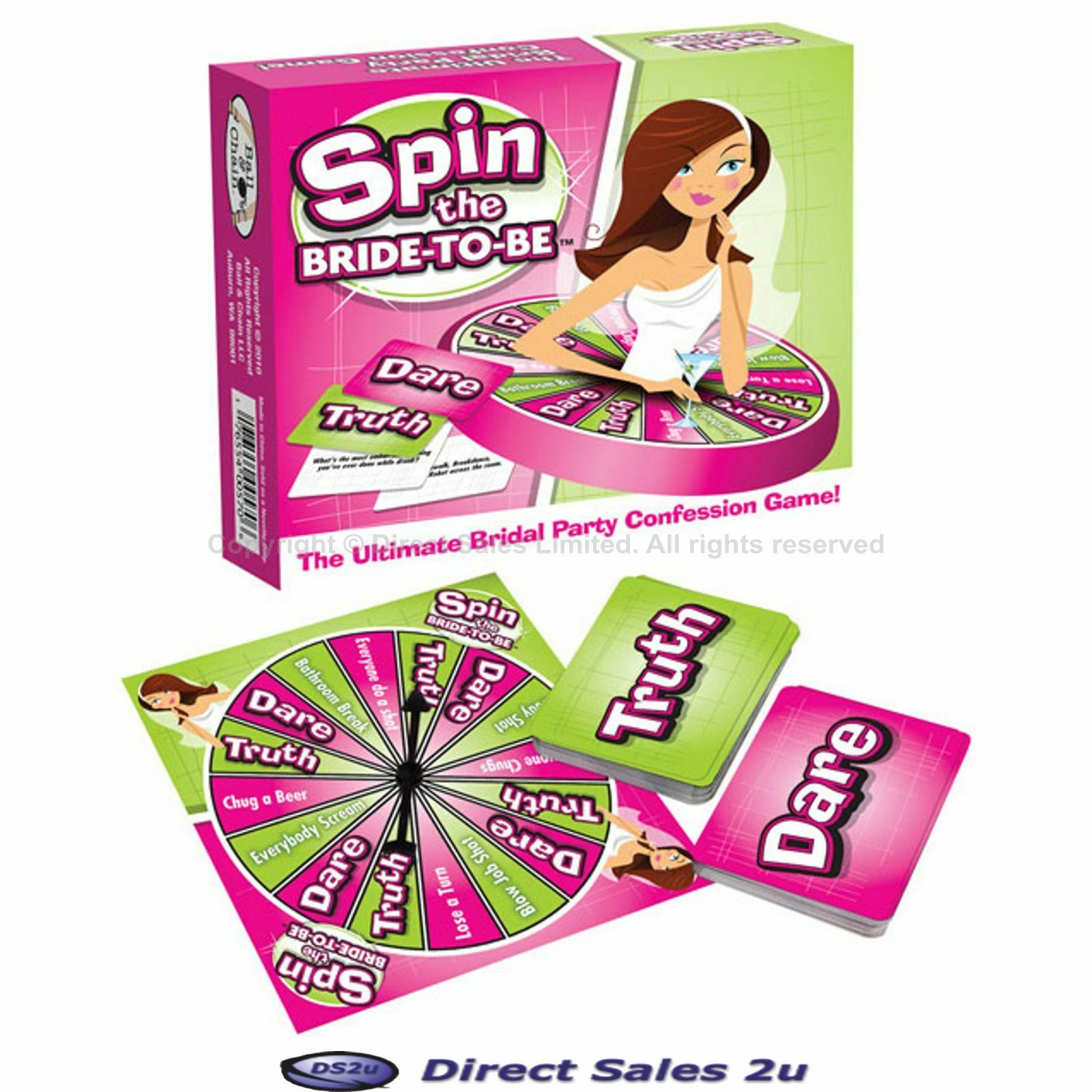 Wedding Drinking Game SPIN THE BRIDE TO BE Truth or Dare Bridal Hen Night Party
