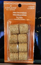 Mini Fall Hay Bales, 8ct. by Ashland  for Dollhouse / FAIRY GARDEN Decor NIP