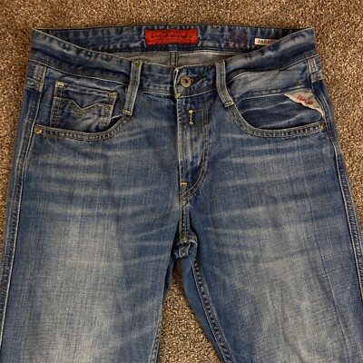 Herren Jeans Replay M914 ANBASS Slim Tapered Blau W30 L32