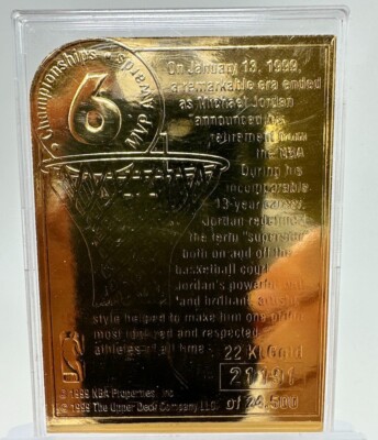 Michael Jordan Upper Deck 22Kt. Gold Leaf Bulls Photo Card