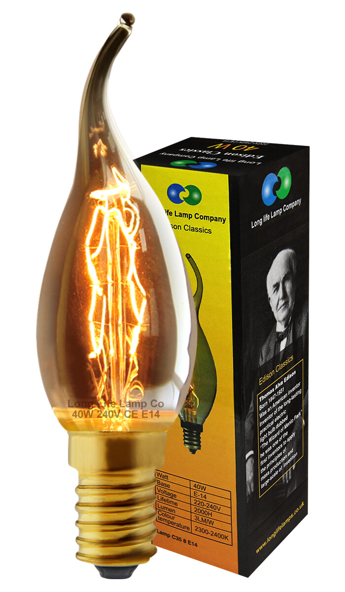 Edison E14 Small Screw Vintage Candle Filament  Antique Style