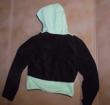 Zip up Dance Skate Fleece Hooded Jacket Seafoam Black Medium child