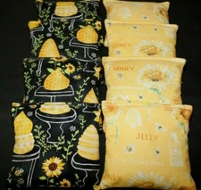 HONEY BUMBLE BEE HIVE BLACK YELLOW 8 ACA Regulation Cornhole Bean Bags