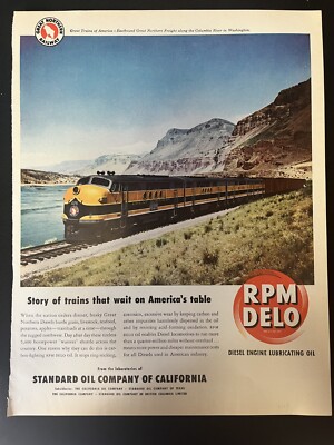 Original Railway Service AD: RPM DELO; Standard Oil Company of California