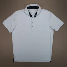 Greyson Shirt Mens Large Blue Performance Polo Short Sleeve Stretch