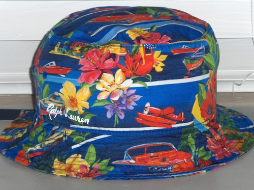 POLO RALPH LAUREN Men's Hawaiian Hawaii Tropical Flower Car Plane Bucket Hat Cap - Picture 9 of 22