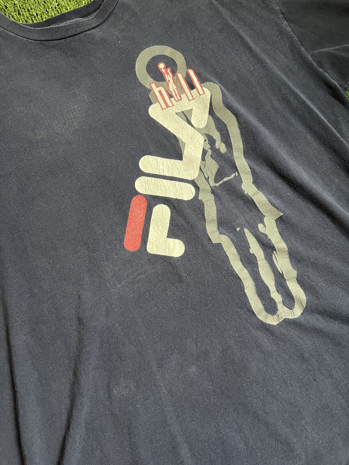 T shirt basket vintage FILA Made in USA Uomo XL Navy