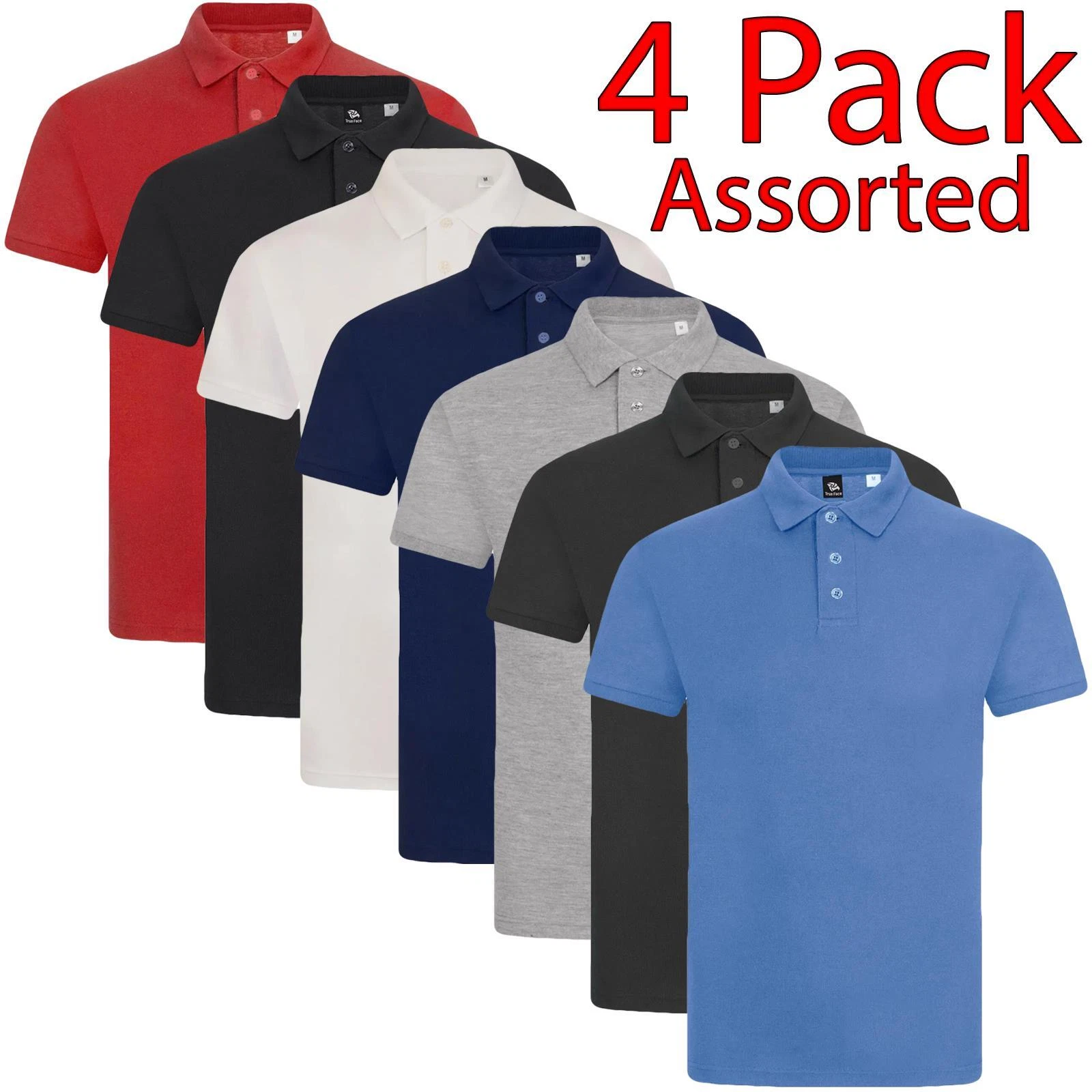 4 Pack Mens Polo Shirt Plain T shirts Short Sleeve Work Collared Casual S-2XL
Opens in a new window