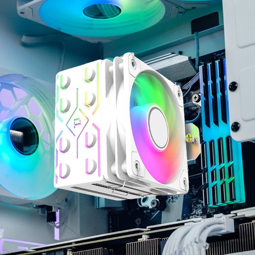 Air CPU Cooler 4 Heatpipes Radiator 10CM PWM&ARGB for Intel 115X 1700 (White) AU - Picture 9 of 9