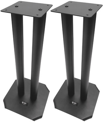 2x QTX Black Studio Monitor Moniter Speaker Stand Heavy Duty