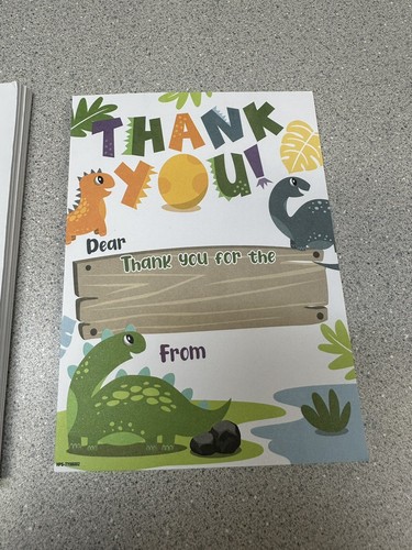☀️20 x Dinosaur Thank You Cards with envelopes5x7