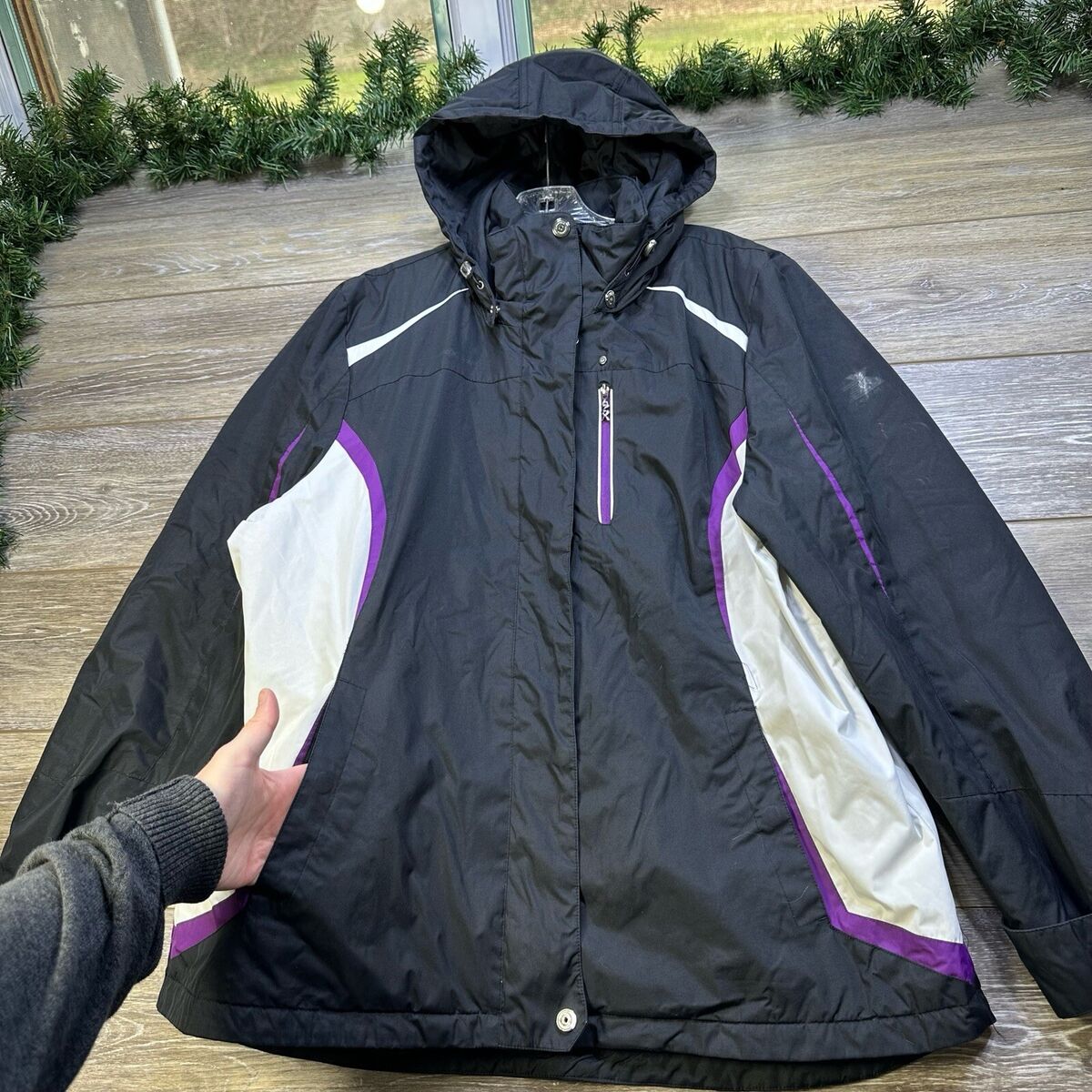 ZeroXposur Jacket size XL Black Purple Ski Coat Hood Coat ZeroXposur Jacket size XL Black Purple Ski Coat Hood Coat