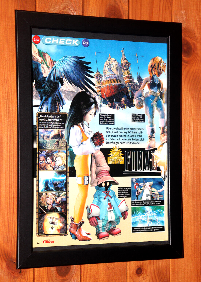 Final Fantasy IX 9 PS1 Squaresoft Rare Small Vintage Poster / Ad