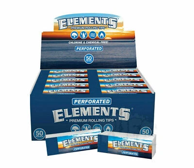 ELEMENTS PERFORATED Tips Roach Books Cigarette Rolling Papers Booklets Full Box