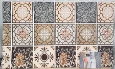 Printed Anti-Fatigue Non Slip PVC Floor Mat (18"x30") MOSAIC FLORAL PATCHWORK,AK