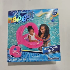 Pool Float Baby Care Seat 50+UPF Pink Covered UV PROTECTIVE Ages 1-2 By H20 Go!