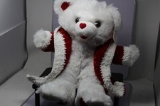 Red n White Cardigan Sweater made with Baby Velvet Thread