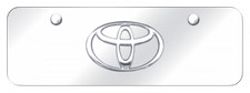Toyota 3d Emblem Logo On Mirror Chrome Stainless Steel Front Mini License Plate