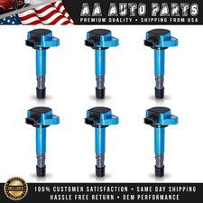 6 Blue Ignition Coil for Honda Pilot Ridgeline Saturn Vue Acura MDX 3.5L UF400