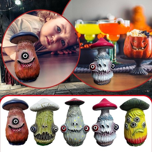 Mushroom Sculpture Resin Craft Ornament Home Garden Ornament Desktop Decoration@