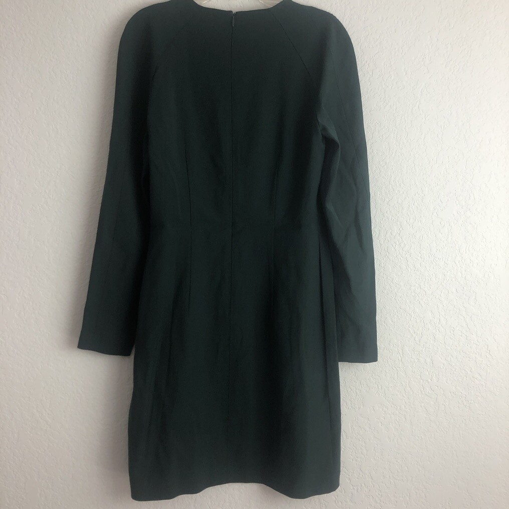 cedric charlier green dress Cedric Charlier Hunter Green Long Sleeve Sheath Dress Size 6 Rayon Wool Blend