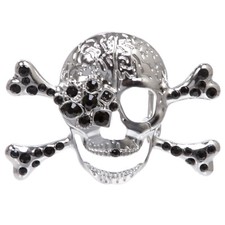 Rhinestone Skull  Crossbones Pirate Belt Buckle