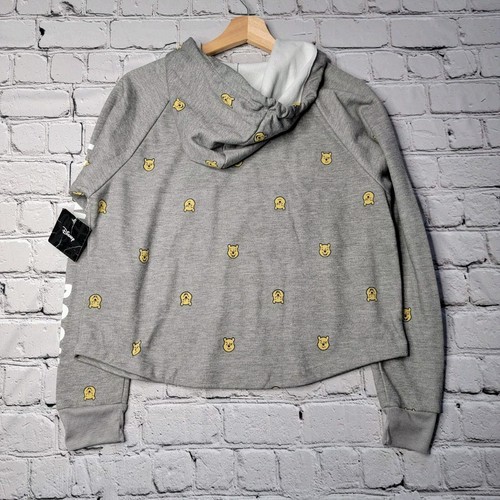 Disney Winnie The Pooh Motif Graphic Print Gray Fleece Lined Hoodie NWT Size M - Picture 8 of 10