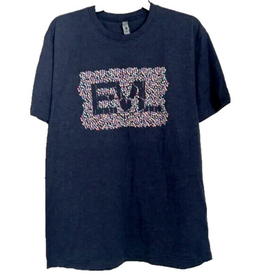 Next Level unisex EVL logo cotton blend t-shirt blue Size Large