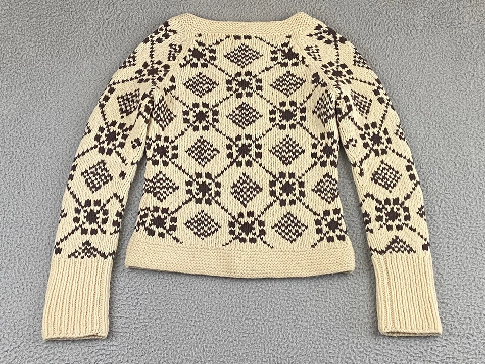 Suéter Grueso De Colección American Eagle Nordic Fair Isle Tejido a Mano Lana de Cordero Pequeño EXCELENTE Foto 2 de 4