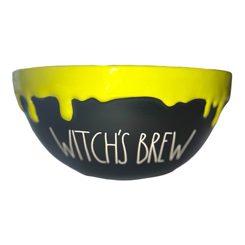 RAE DUNN Halloween WITCH'S BREW Black TOXIC Green Slime Drip Bowl, NEW 7” - Picture 4 of 5