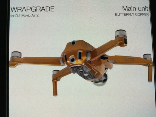 Wrapgrade Main Unit Skin Compatible with DJI Mavic Air 2 (BUTTERFLY COPPER) - Picture 2 of 4