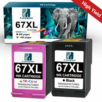 67XL Ink Cartridge Compatible for HP DeskJet 1255 2722 2732 2752 2755 4140 4152