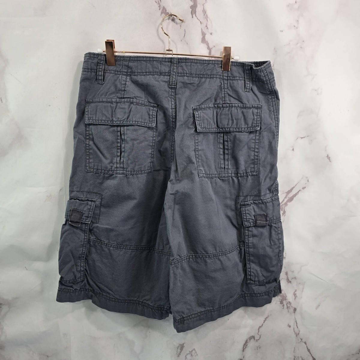 Vintage OP Shorts Mens 32 Gray Baggy Y2K Cargo Ocean Pacific Hip