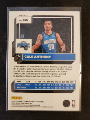 2022-23 Panini Donruss Optic Cole Anthony Basketball Silver Holo 