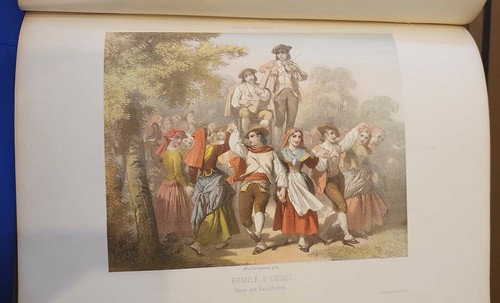 COSTUMES PYRENNES ATLANTIQUE PAYS BASQUE ALBUM XIXEME 12 LITHOGRAPHIES COULEURS - Picture 8 of 11