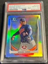 2014 MIGUEL SANO ROOKIE BOWMAN D.P. TOP PROSPECTS CHROME  REFRACTOR  PSA 10 