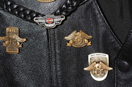 Harley-Davidson Black Leather Motorcycle Biker Vest Patches Pins 44 - 46 XL XXL - Picture 6 of 12