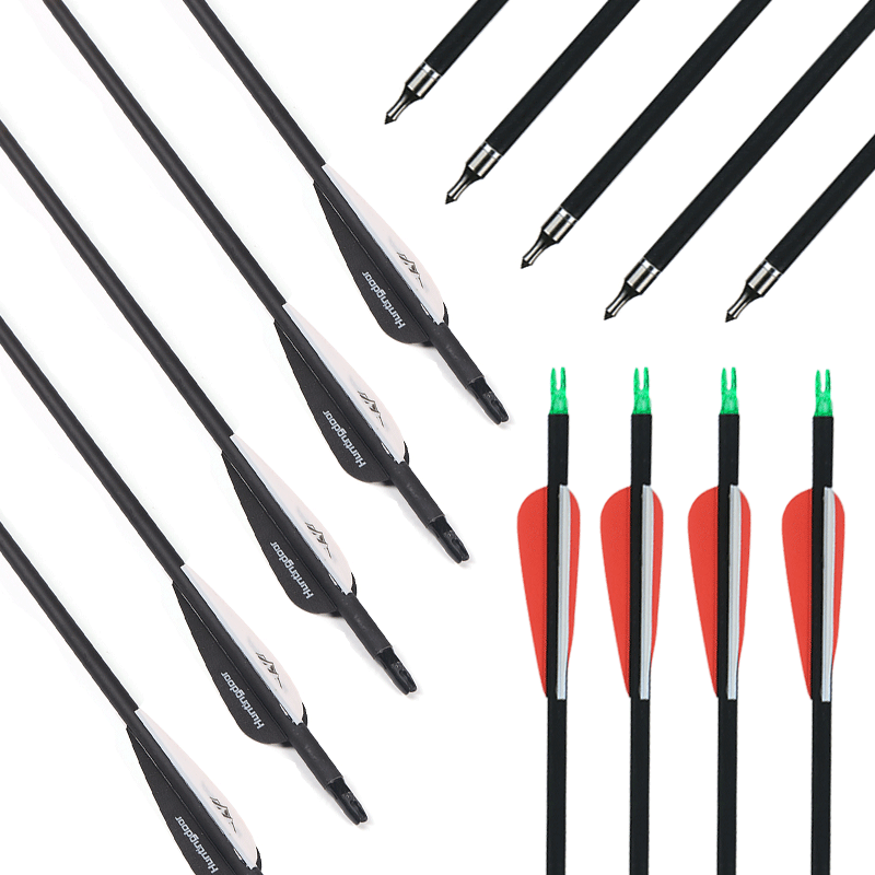 30" Archery Practice Hunting Carbon Arrows 12/24Pack for Recurve