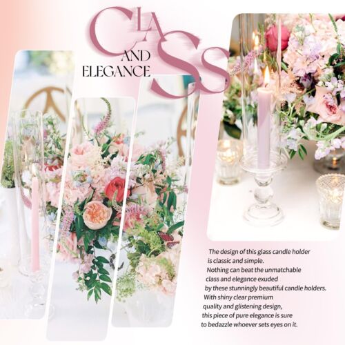 Showgeous 12 Pcs Hurricane Candle Holders - 13.8" Tall Glass Taper & Pillar C... - Picture 9 of 9