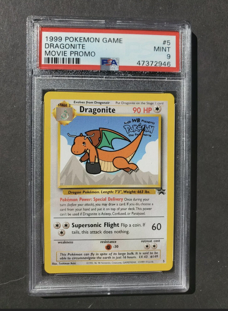 Pokemon PSA 9 DRAGONITE #5 - WB MOVIE PROMO 1999 - (MINT) Pokemon PSA 9 DRAGONITE #5 - WB MOVIE PROMO 1999 - (MINT)