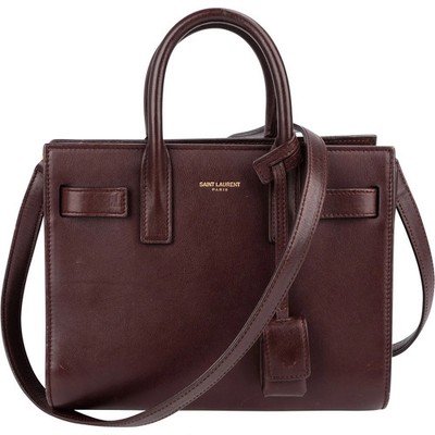Saint Laurent Calfskin Leather Nano Sac De Jour Handbag Tasche