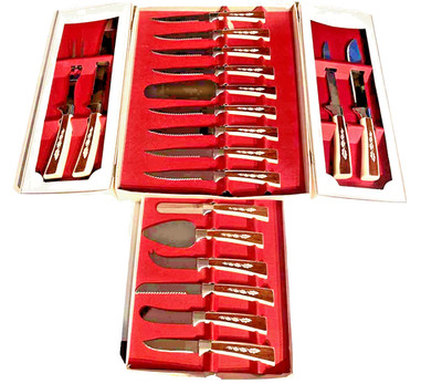 Sheffield English Flatware Stainless Steel Presentation Knife Set 19 Pcs MCM Vin
